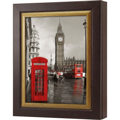  Ключница Красная телефонная будка. Лондон, Турмалин/Золото, 20x25 см фото в интернет-магазине