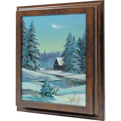  Ключница Зимний пейзаж с домиком, Бронза, 20x25 см фото в интернет-магазине