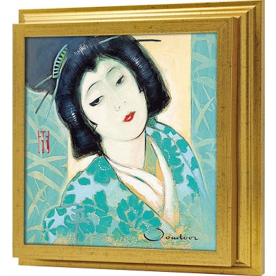  Ключница Взгляд гейши I, Золото, 30x30 см фото в интернет-магазине
