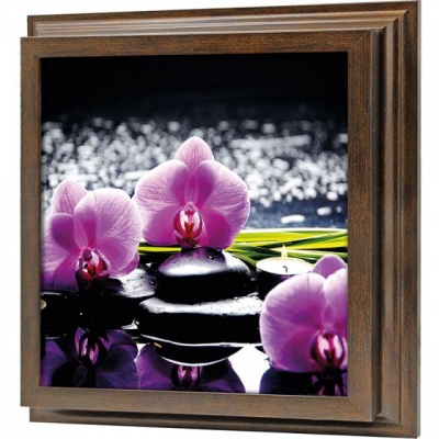  Ключница Базальт и пурпурный фаленопсис, Бронза, 30x30 см фото в интернет-магазине
