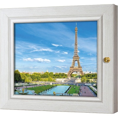  Ключница Вид на Эйфелеву башню. Париж., Жемчуг, 20x25 см фото в интернет-магазине