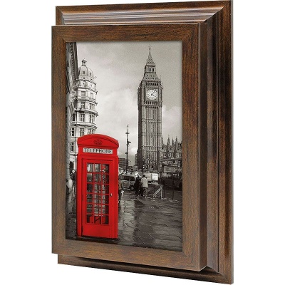  Ключница Красная телефонная будка. Лондон, Бронза, 11x20 см фото в интернет-магазине