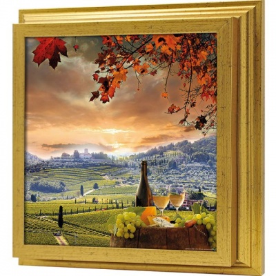  Ключница Виноградники Тосканы, Золото, 30x30 см фото в интернет-магазине