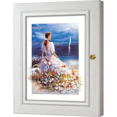  Ключница Девушка у моря, Жемчуг, 20x25 см фото в интернет-магазине