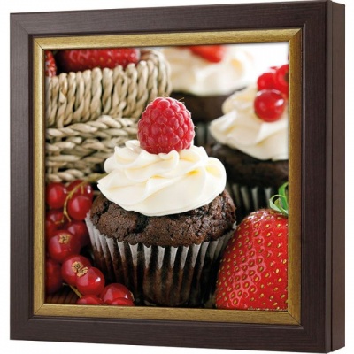  Ключница Шоколадный кекс с малиной, Турмалин/Золото, 30x30 см фото в интернет-магазине