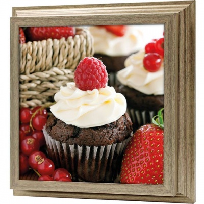  Ключница Шоколадный кекс с малиной, Антик, 30x30 см фото в интернет-магазине