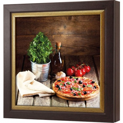  Ключница Натюрморт с пиццей, Турмалин/Золото, 30x30 см фото в интернет-магазине