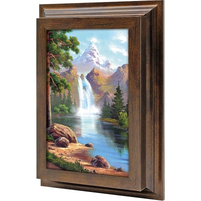  Ключница Пейзаж с водопадом 2, Бронза, 11x20 см фото в интернет-магазине