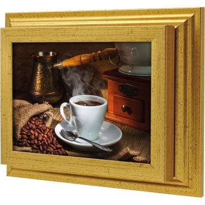  Ключница Ароматный кофе, Золото, 13x18 см фото в интернет-магазине