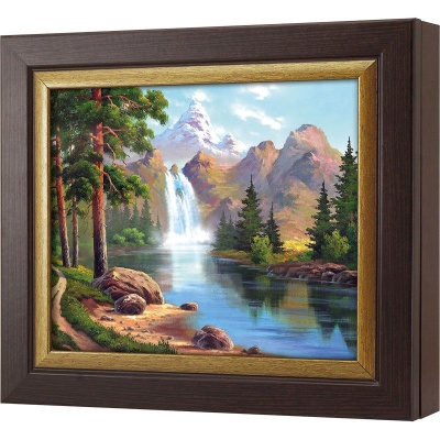  Ключница Пейзаж с водопадом 2, Турмалин/Золото, 20x25 см фото в интернет-магазине