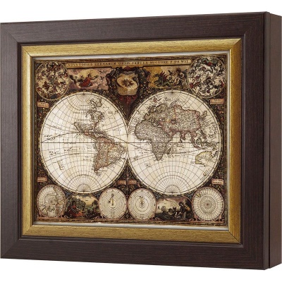  Ключница Фредерик де Вит. Карта мира, Турмалин/Золото, 20x25 см фото в интернет-магазине