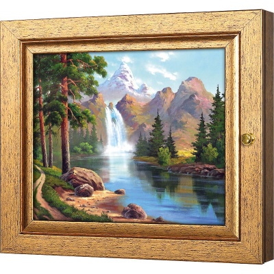  Ключница Пейзаж с водопадом 2, Авантюрин, 20x25 см фото в интернет-магазине