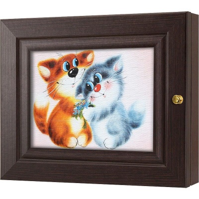  Ключница Два котенка, Турмалин, 13x18 см фото в интернет-магазине