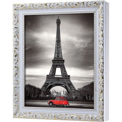  Ключница Эйфелева башня и красный автомобиль, Алмаз, 20x25 см фото в интернет-магазине