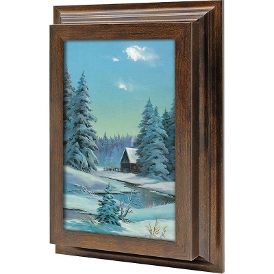  Ключница Зимний пейзаж с домиком, Бронза, 11x20 см фото в интернет-магазине