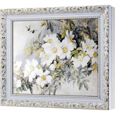  Ключница Белые цветы шиповника, Алмаз, 20x25 см фото в интернет-магазине
