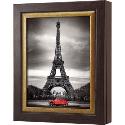  Ключница Эйфелева башня и красный автомобиль, Турмалин/Золото, 20x25 см фото в интернет-магазине
