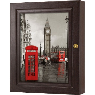  Ключница Красная телефонная будка. Лондон, Турмалин, 20x25 см фото в интернет-магазине