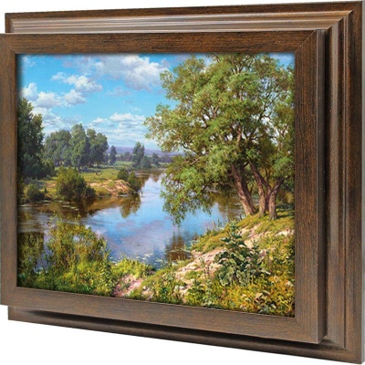  Ключница Пейзаж с рекой, Бронза, 20x25 см фото в интернет-магазине