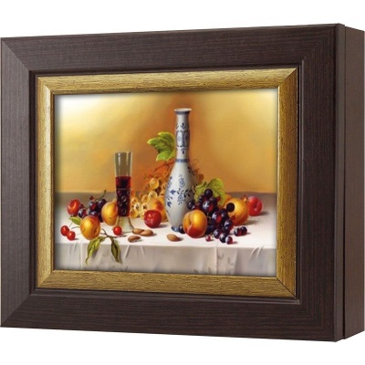  Ключница Вино и фрукты II, Турмалин/Золото, 13x18 см фото в интернет-магазине