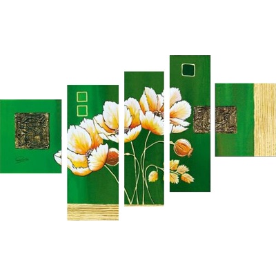  Модульная картина Золотые цветки, T14G фото в интернет-магазине