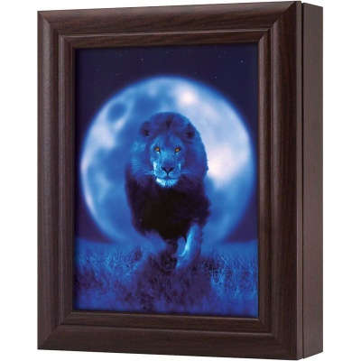  Ключница Африканский лев, Обсидиан, 13x18 см фото в интернет-магазине