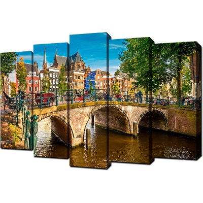  Модульная картина Канал в Амстердаме, V-261 фото в интернет-магазине