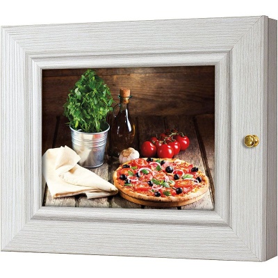  Ключница Натюрморт с пиццей, Жемчуг, 13x18 см фото в интернет-магазине