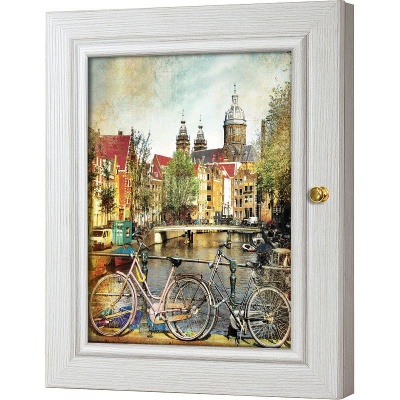  Ключница Велопрогулка по Амстердаму, Жемчуг, 20x25 см фото в интернет-магазине