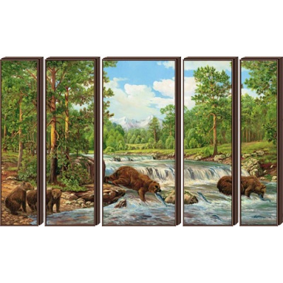  Модульная картина Медвежьи игры, K189 фото в интернет-магазине
