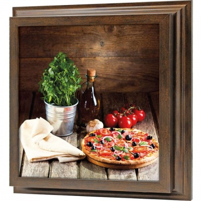  Ключница Натюрморт с пиццей, Бронза, 30x30 см фото в интернет-магазине