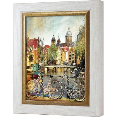  Ключница Велопрогулка по Амстердаму, Жемчуг/Золото, 20x25 см фото в интернет-магазине