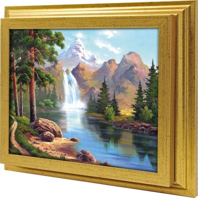  Ключница Пейзаж с водопадом 2, Золото, 20x25 см фото в интернет-магазине
