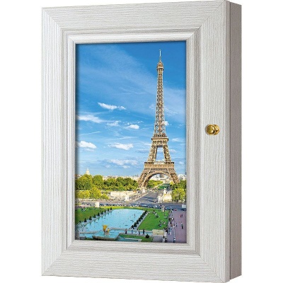  Ключница Вид на Эйфелеву башню. Париж., Жемчуг, 11x20 см фото в интернет-магазине