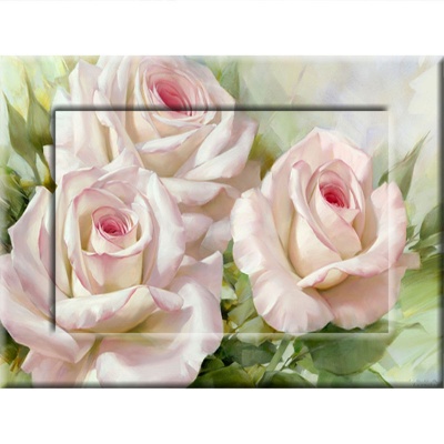  Картина с дорисовкой на раме, Бело-розовые розы II, ЛИ4 фото в интернет-магазине
