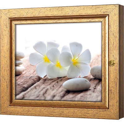  Ключница Белые франджипани, Авантюрин, 20x25 см фото в интернет-магазине