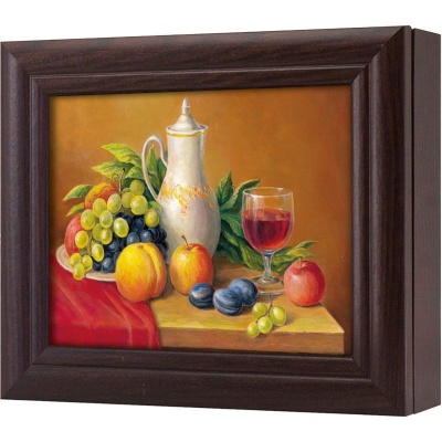  Ключница Красное вино и фрукты, Обсидиан, 13x18 см фото в интернет-магазине