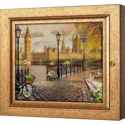  Ключница Велосипедная прогулка по Лондону, Авантюрин, 20x25 см фото в интернет-магазине