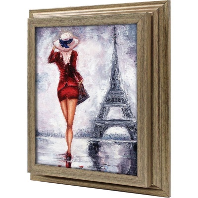  Ключница Девушка в красном у Эйфелевой башни, Антик, 20x25 см фото в интернет-магазине