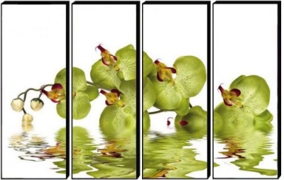  Модульная картина Ярко зеленые орхидеи, TZD52 фото в интернет-магазине
