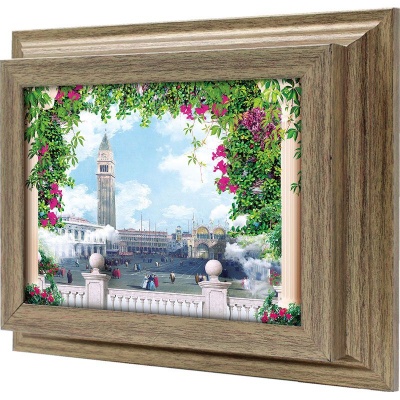  Ключница Старый город в цветах, Антик, 13x18 см фото в интернет-магазине