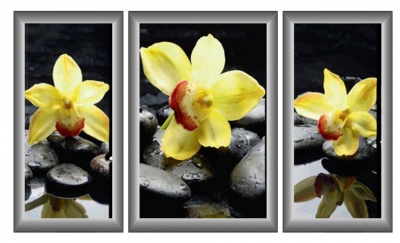  Триптих в багете Жёлтые лилии, 7666-50x70-1045S фото в интернет-магазине