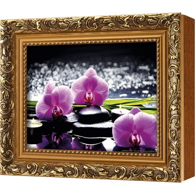  Ключница Базальт и пурпурный фаленопсис, Цитрин, 13x18 см фото в интернет-магазине
