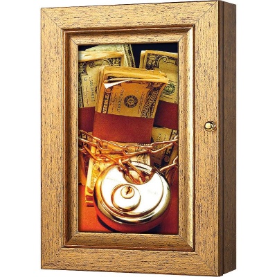  Ключница Храните деньги под замком!, Авантюрин, 11x20 см фото в интернет-магазине