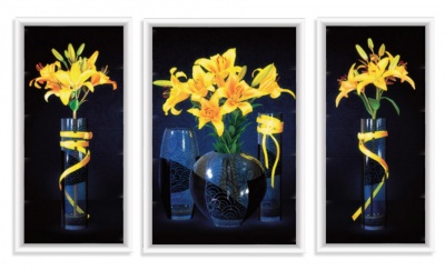  Триптих в багете Канареечные лилии, K754-20151-9010 фото в интернет-магазине